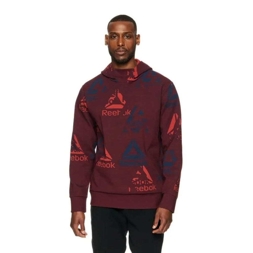 Reebok Men’s Unwind AOP Hoodie – Port Royale Logo Print Sweatshirt, Size 3XL